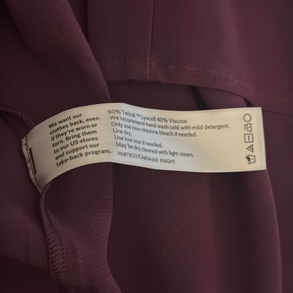 EILEEN FISHER Purple Shirt Dress Drawstring Size L Long l Sleeve Work Casual - Picture 10 of 11